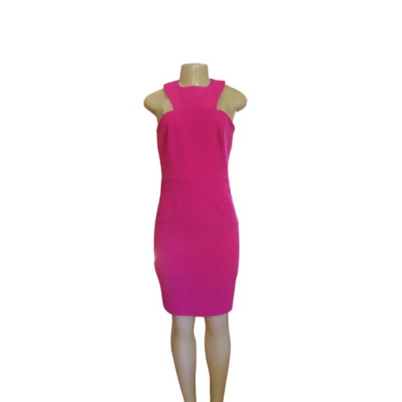 Trina Turk Hot Pink Open Back Stretch Party Dress Size 4 - Picture 2 of 8